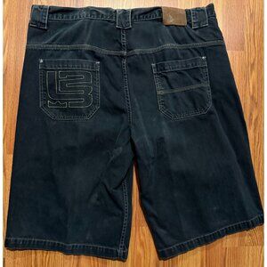 Vtg Nike x Lebron James Black Baggy Denim Jean Shorts Mens 40 13" Y2K L23 USA